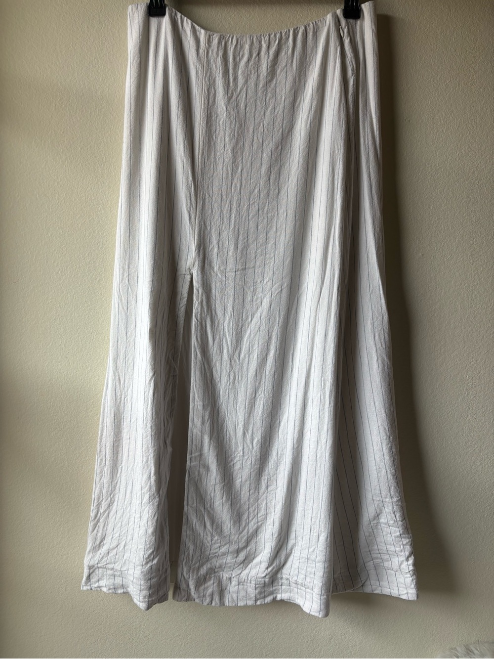 Abercrombie & Fitch White Linen Pinstripe Light Blue Maxi Skirt